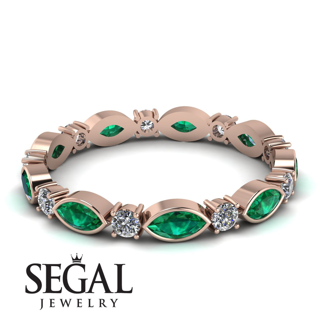 Marquise Emerald Eternity Band - Cecilia No. 5