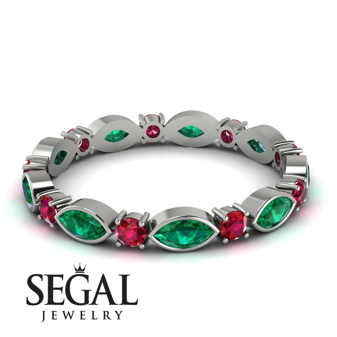 Marquise Emerald Eternity Band - Cecilia No. 51