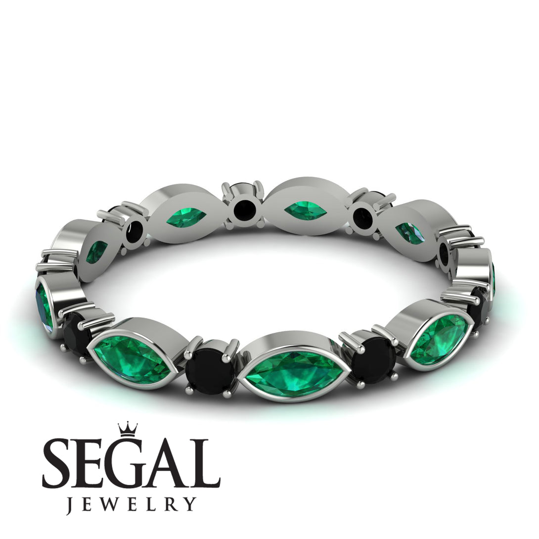 Marquise Emerald Eternity Band - Cecilia No. 36