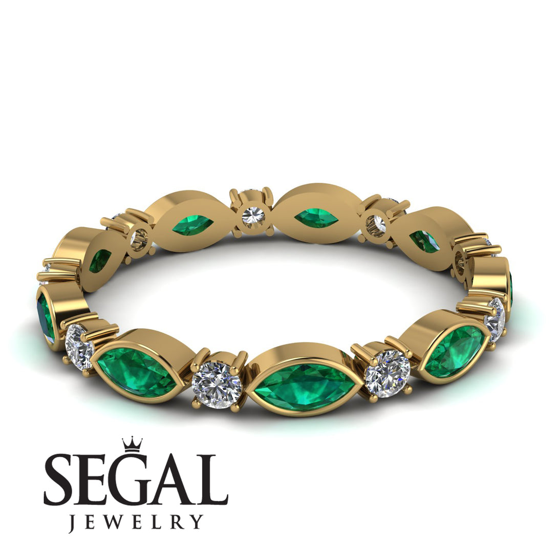 Marquise Emerald Eternity Band - Cecilia No. 4