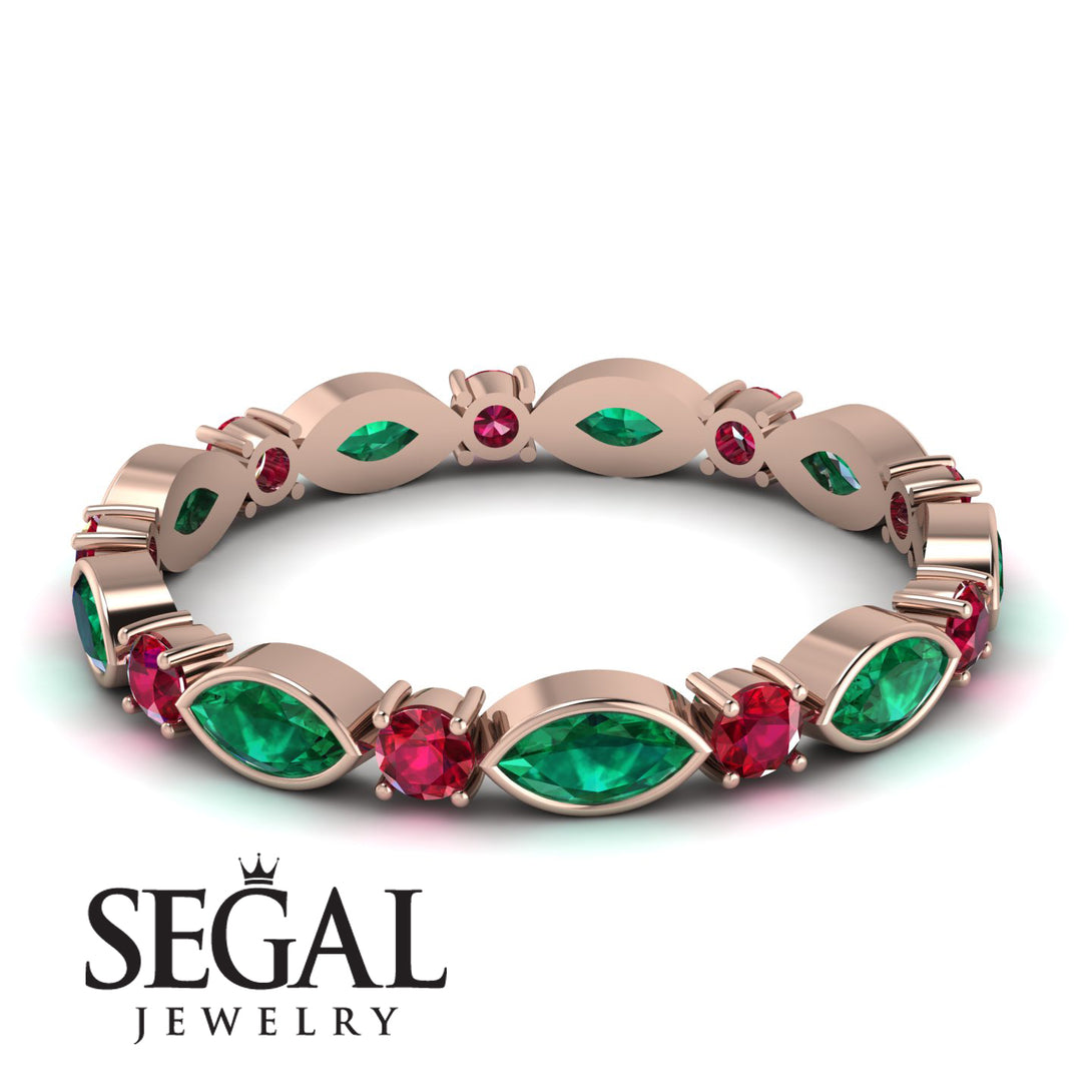 Marquise Emerald Eternity Band - Cecilia No. 50
