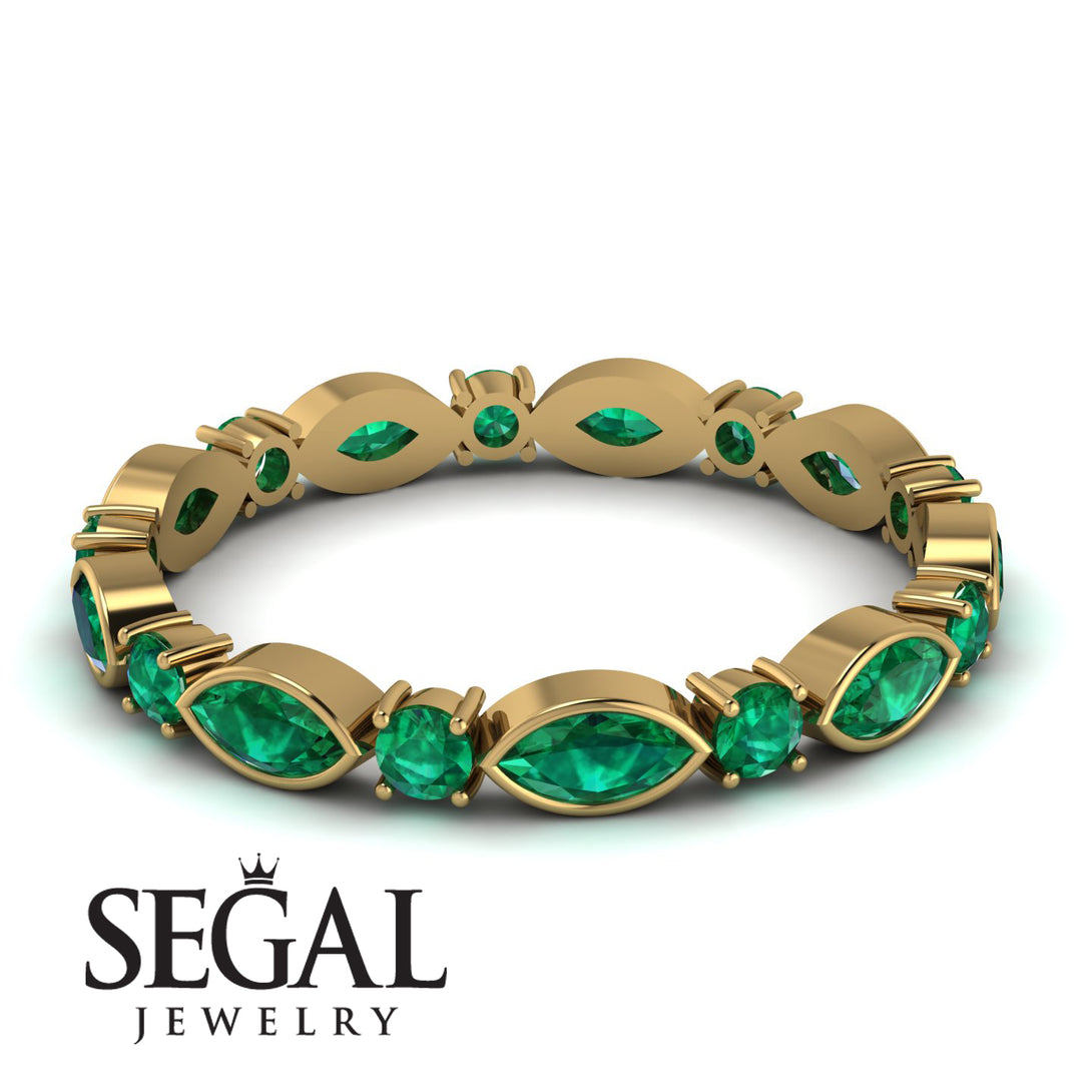 Marquise Emerald Eternity Band - Cecilia No. 19