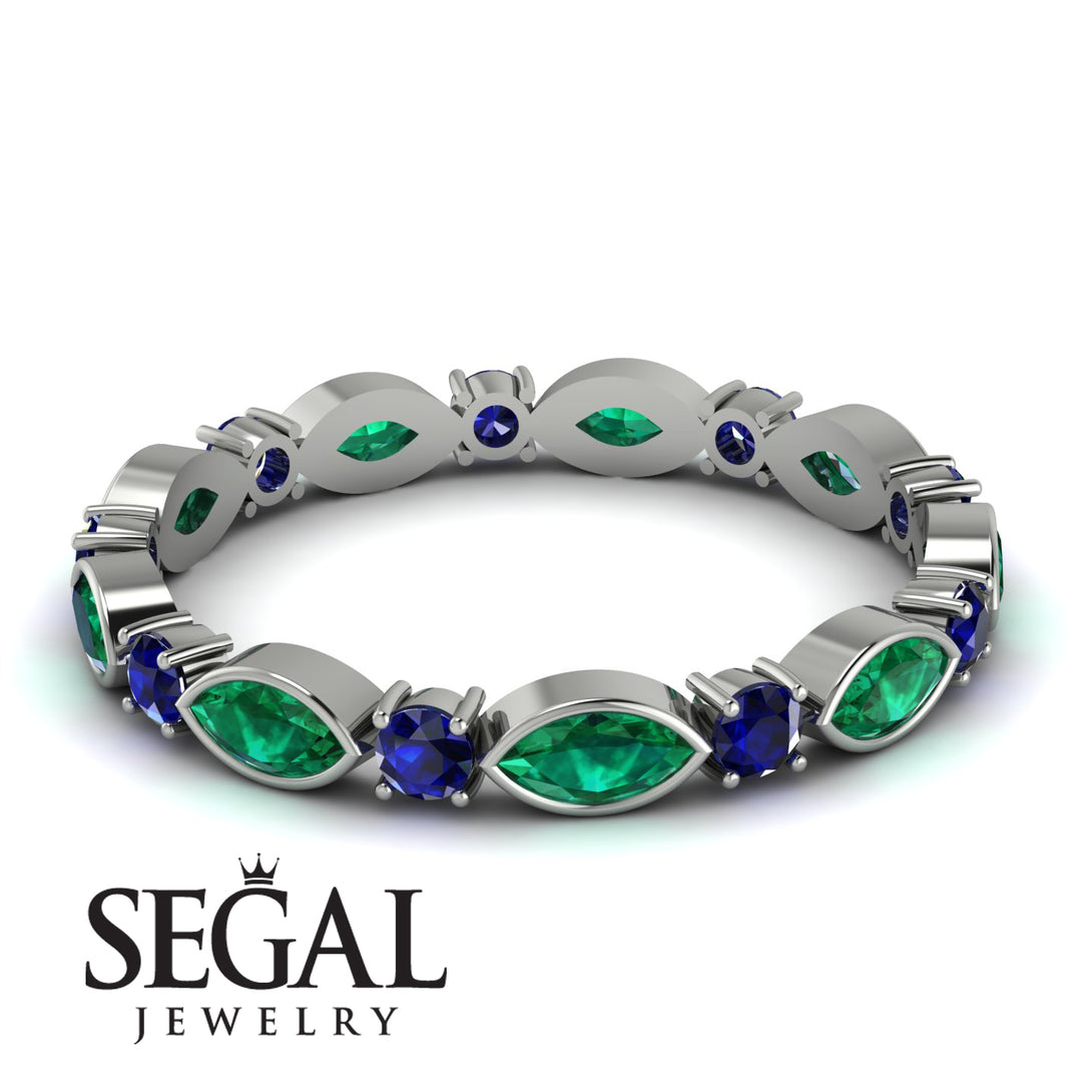 Marquise Emerald Eternity Band - Cecilia No. 66
