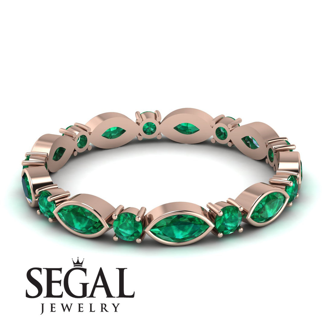 Marquise Emerald Eternity Band - Cecilia No. 20