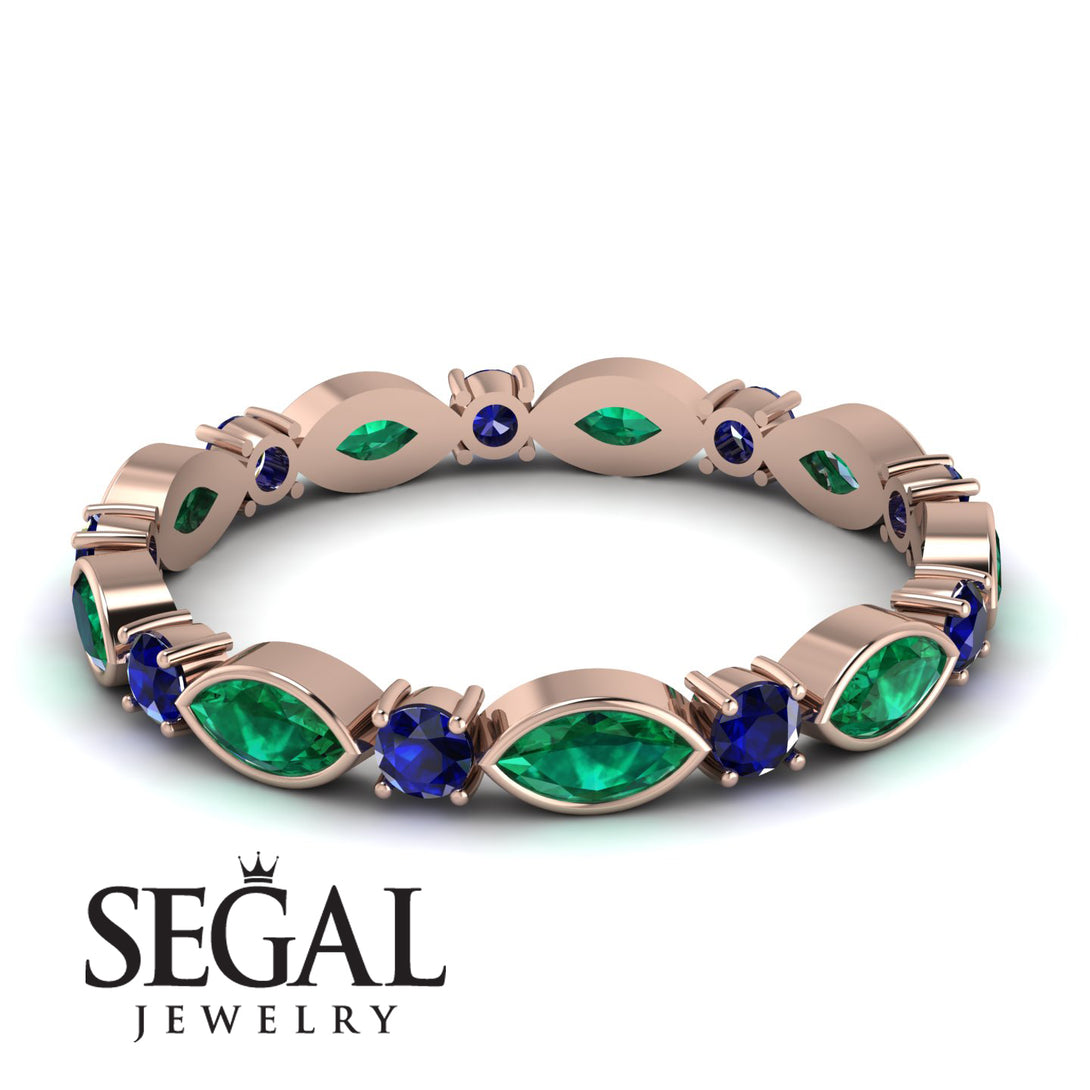 Marquise Emerald Eternity Band - Cecilia No. 65