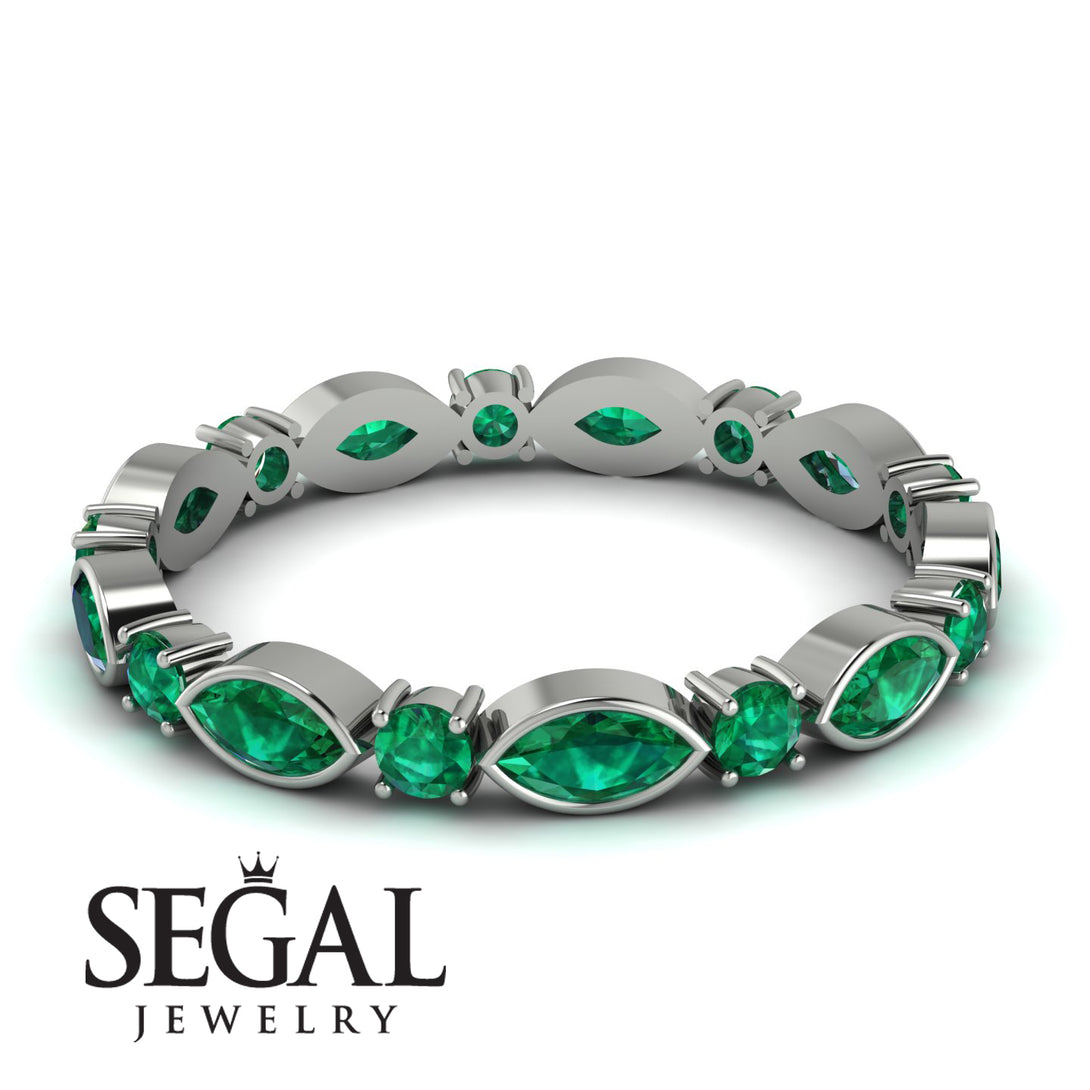 Marquise Emerald Eternity Band - Cecilia No. 21