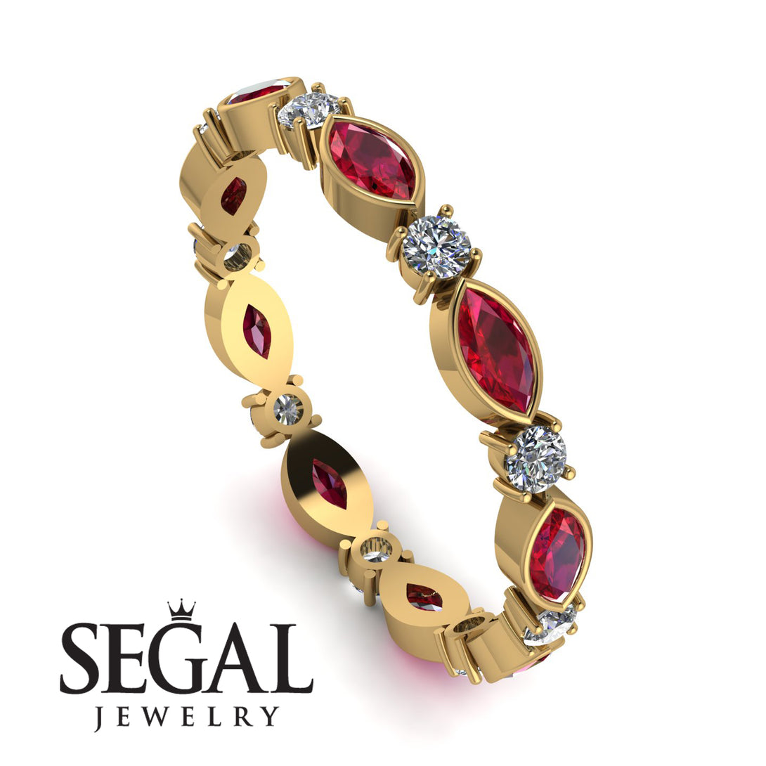 Marquise Ruby Eternity Band - Cecilia No. 10
