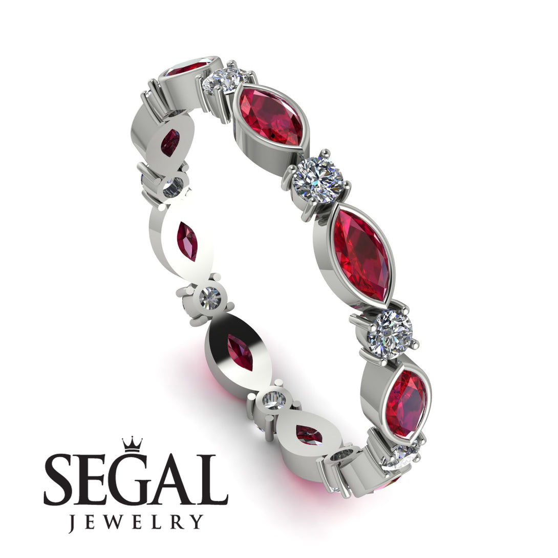 Marquise Ruby Eternity Band - Cecilia No. 12
