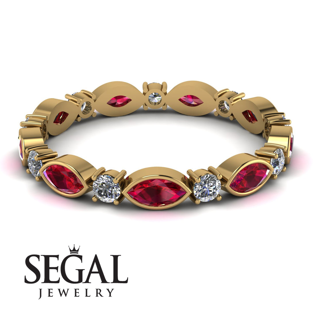 Marquise Ruby Eternity Band - Cecilia No. 10