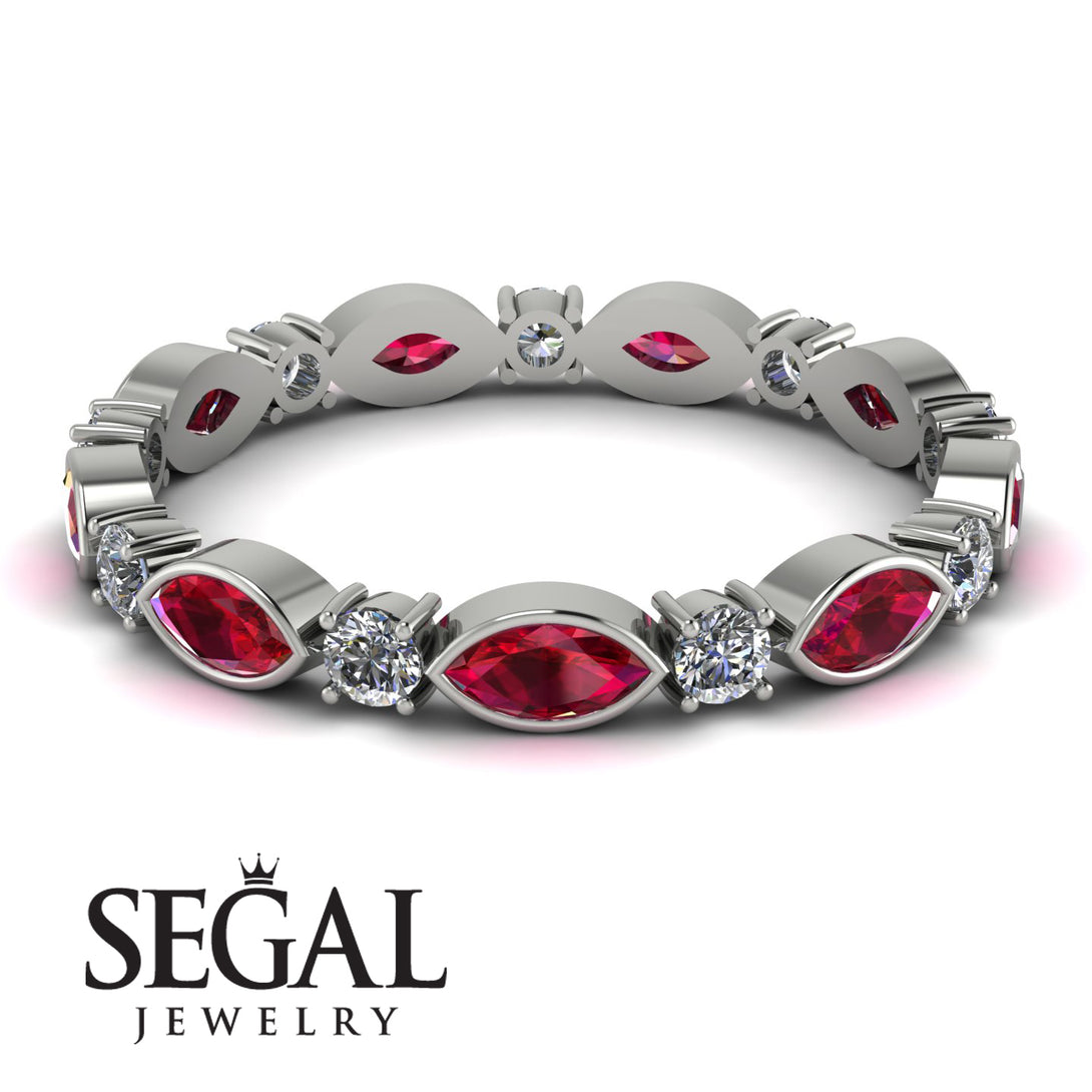 Marquise Ruby Eternity Band - Cecilia No. 12