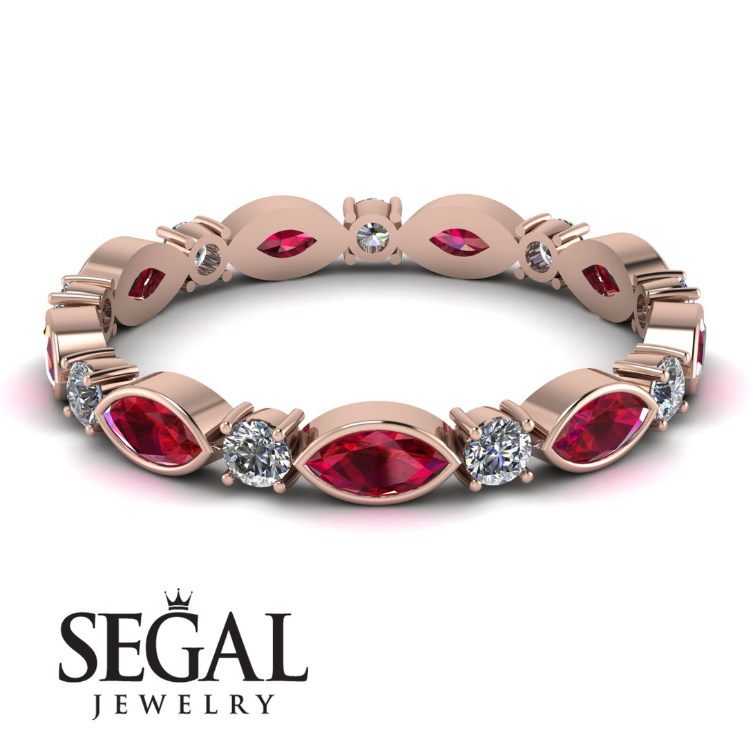 Marquise Ruby Eternity Band - Cecilia No. 11