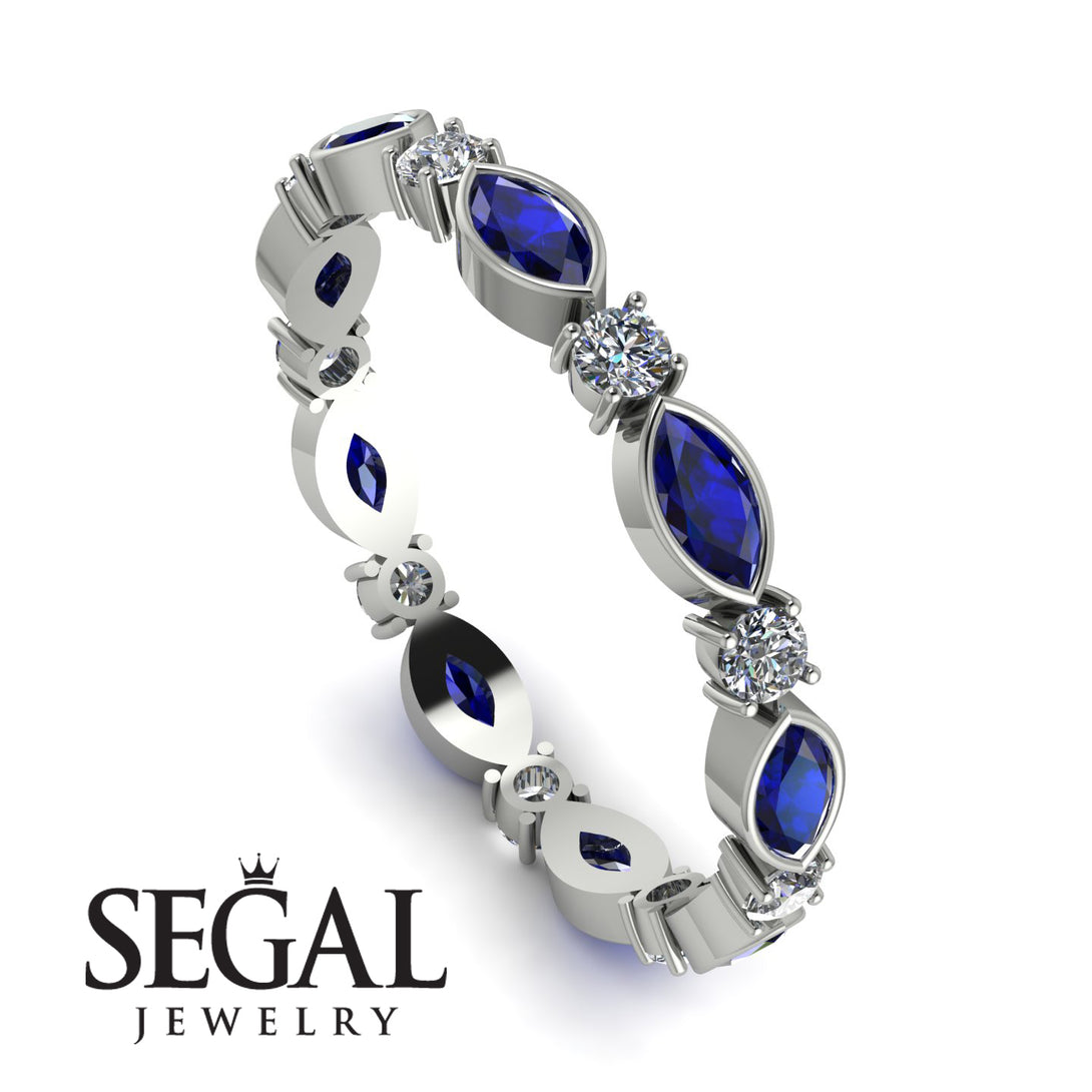 Marquise Sapphire Eternity Band - Cecilia No. 15