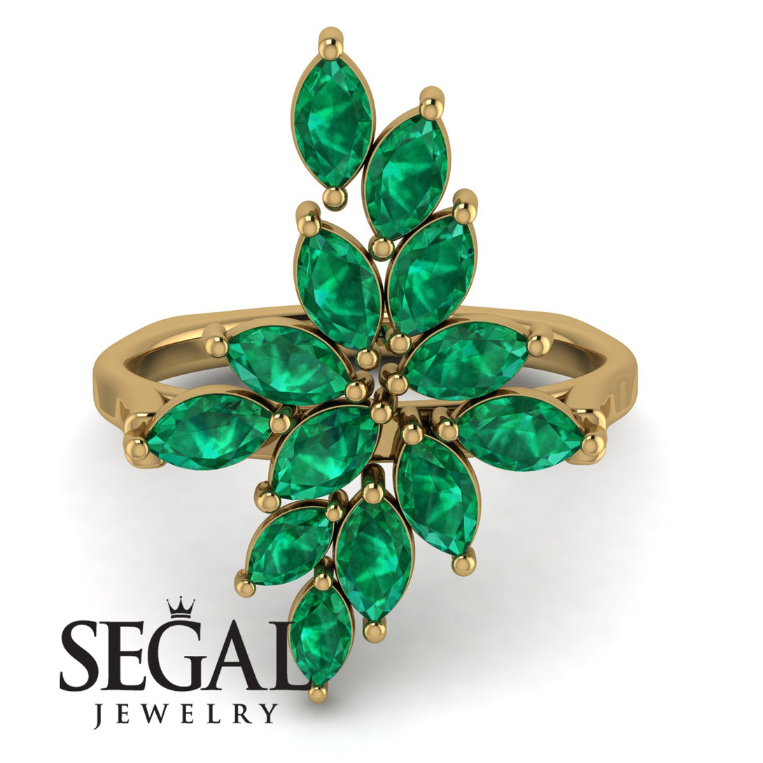 Marquise Shape Emerald Galmorious Ring - Melanie No. 4
