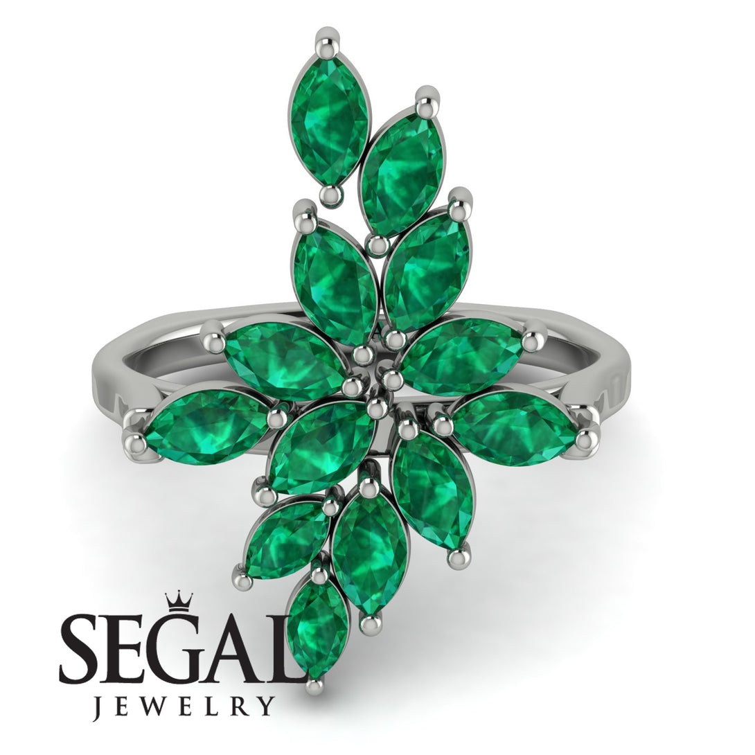 Marquise Shape Emerald Galmorious Ring - Melanie No. 6