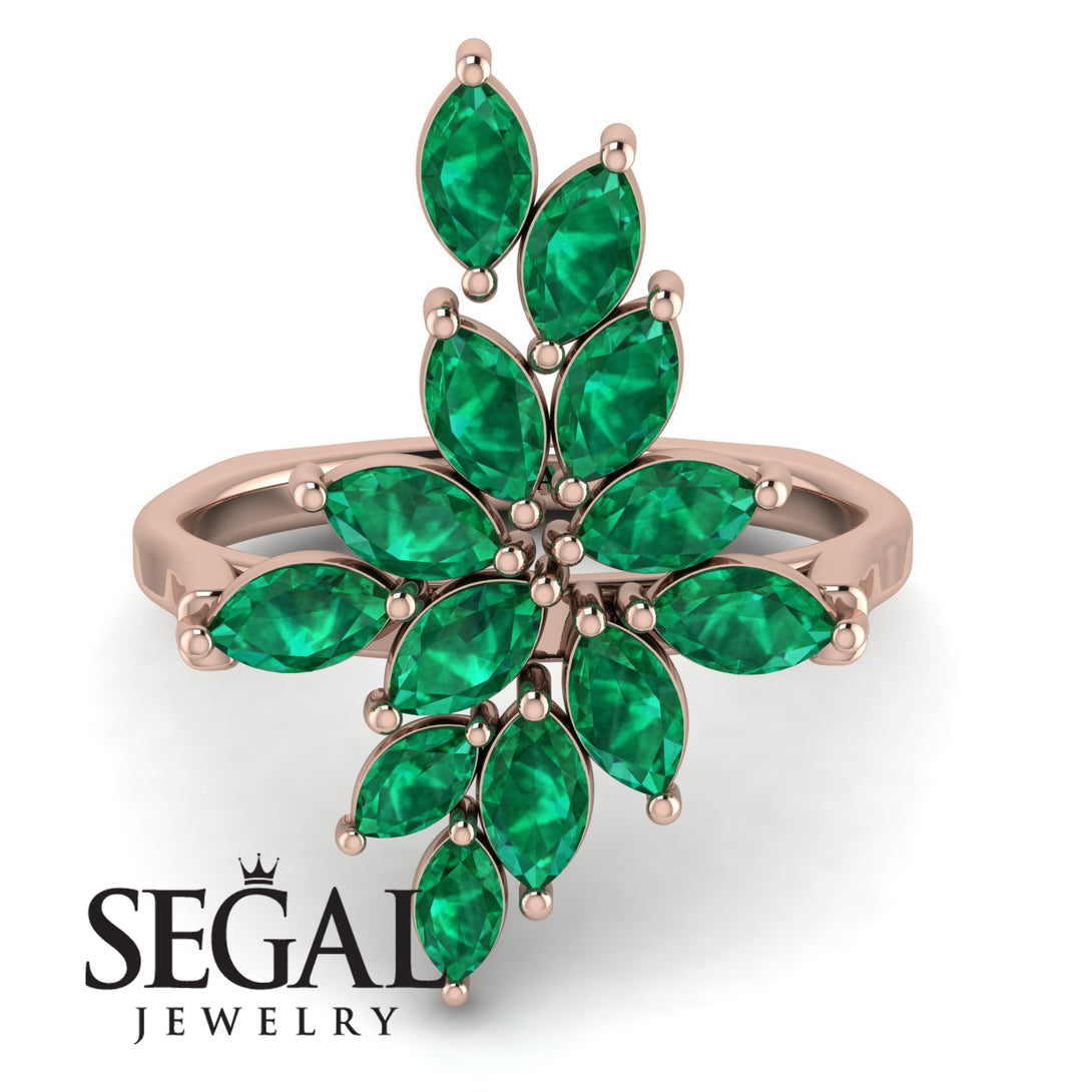 Marquise Shape Emerald Galmorious Ring - Melanie No. 5