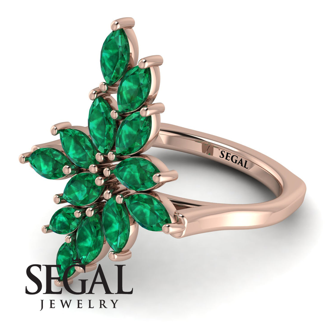 Marquise Shape Emerald Galmorious Ring - Melanie No. 5