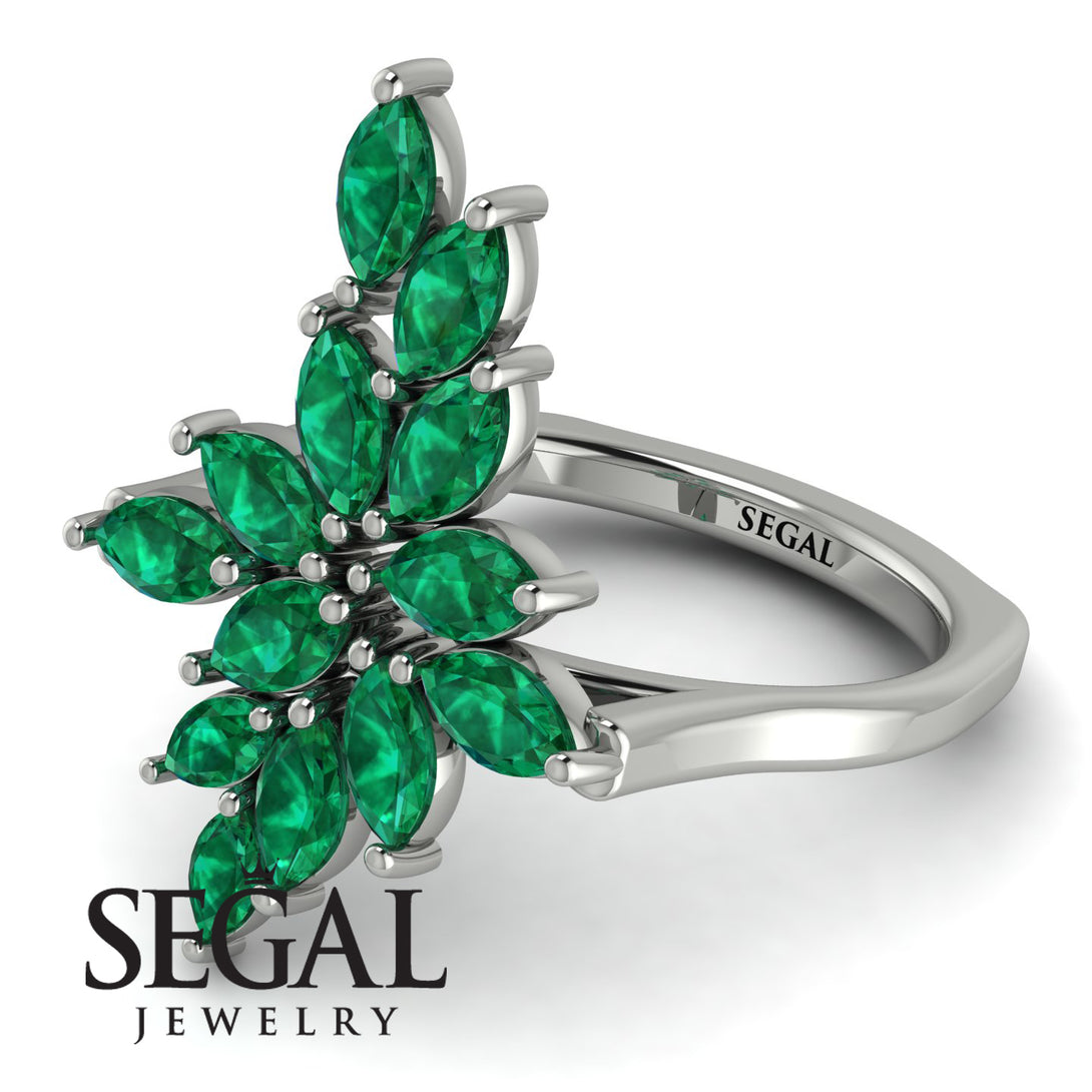 Marquise Shape Emerald Galmorious Ring - Melanie No. 6