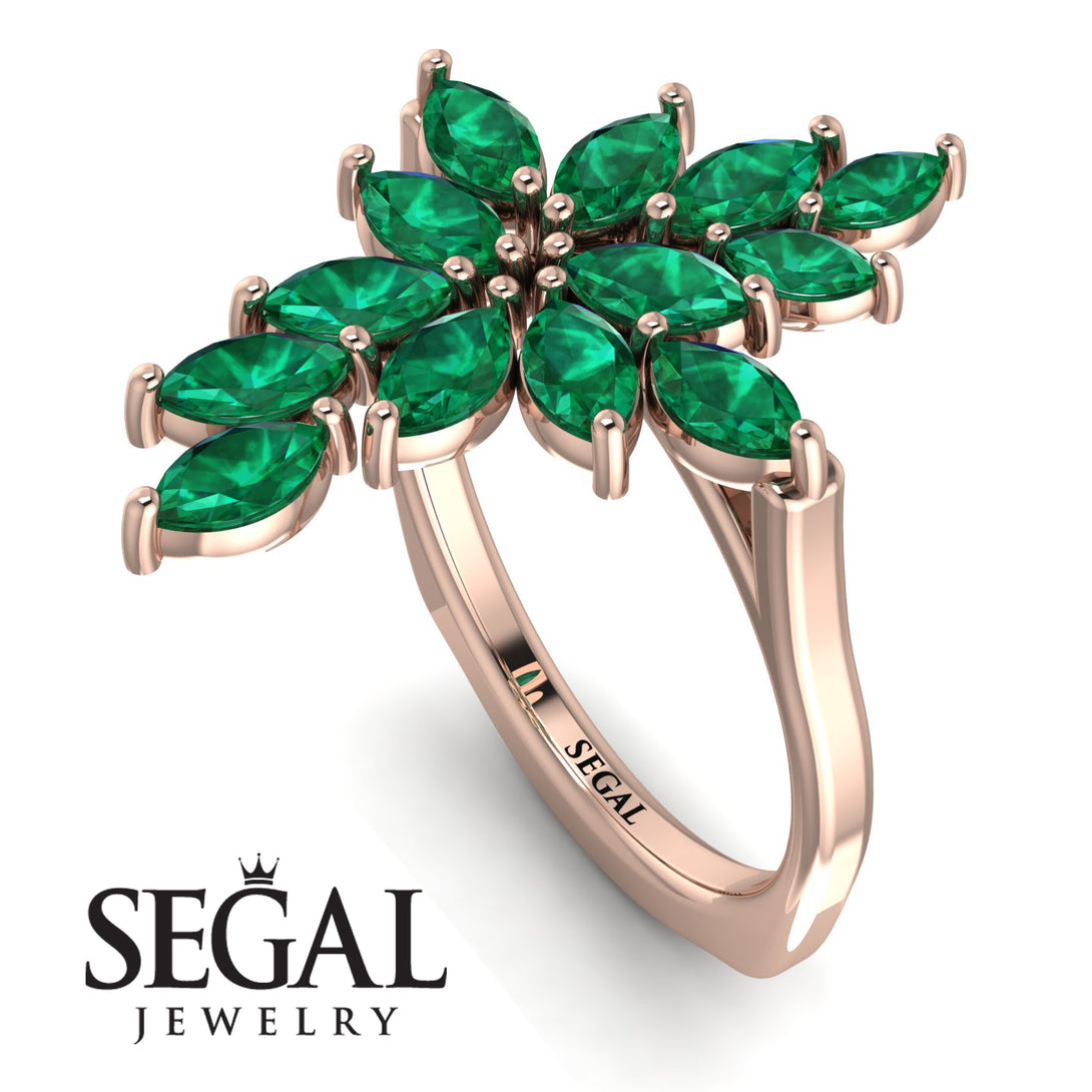 Marquise Shape Emerald Galmorious Ring - Melanie No. 5