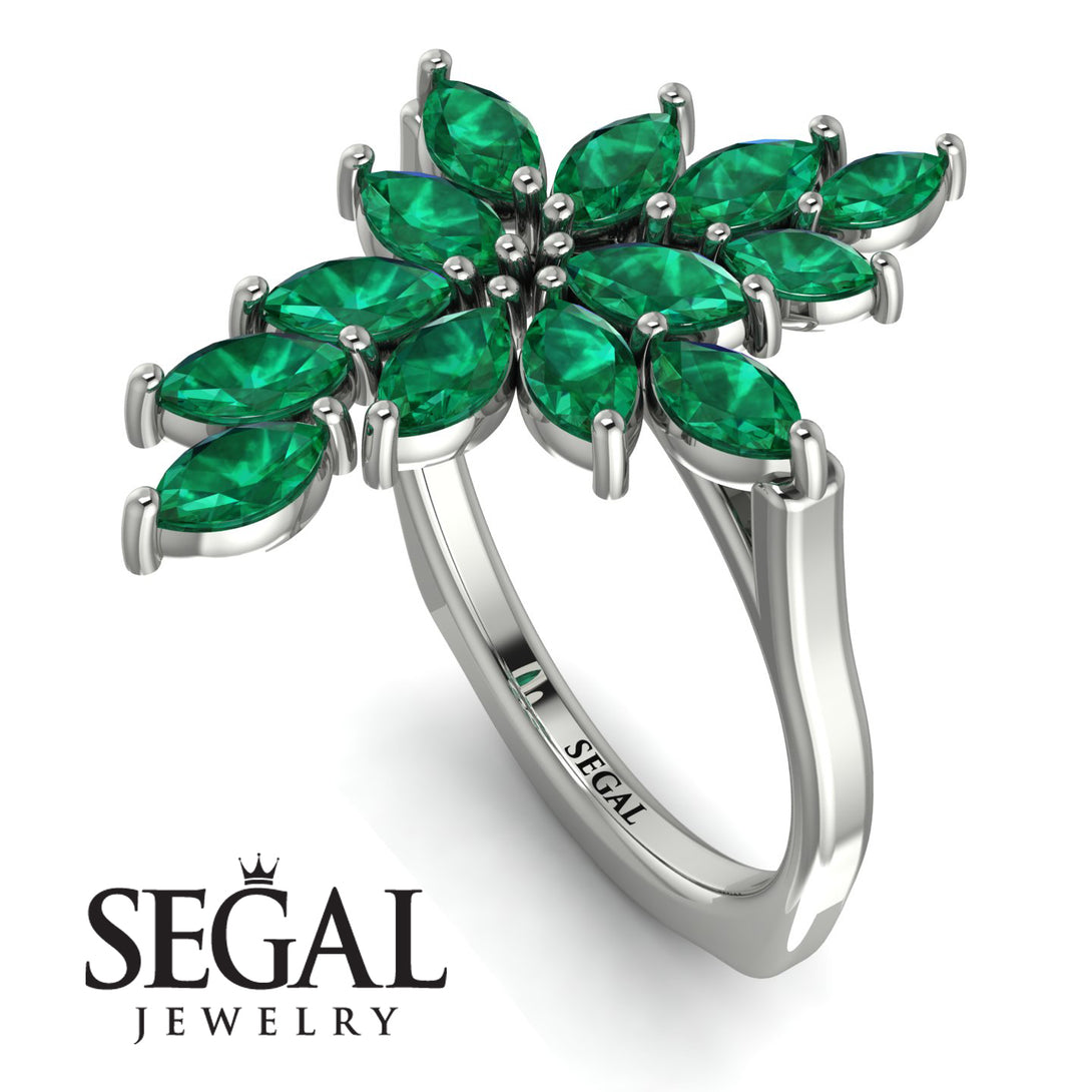 Marquise Shape Emerald Galmorious Ring - Melanie No. 6