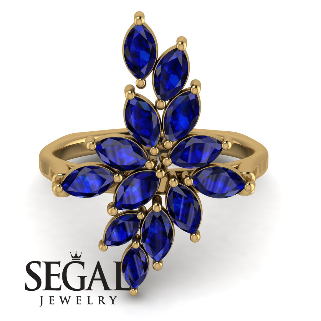 Marquise Shape Sapphire Galmorious Ring - Melanie No. 13