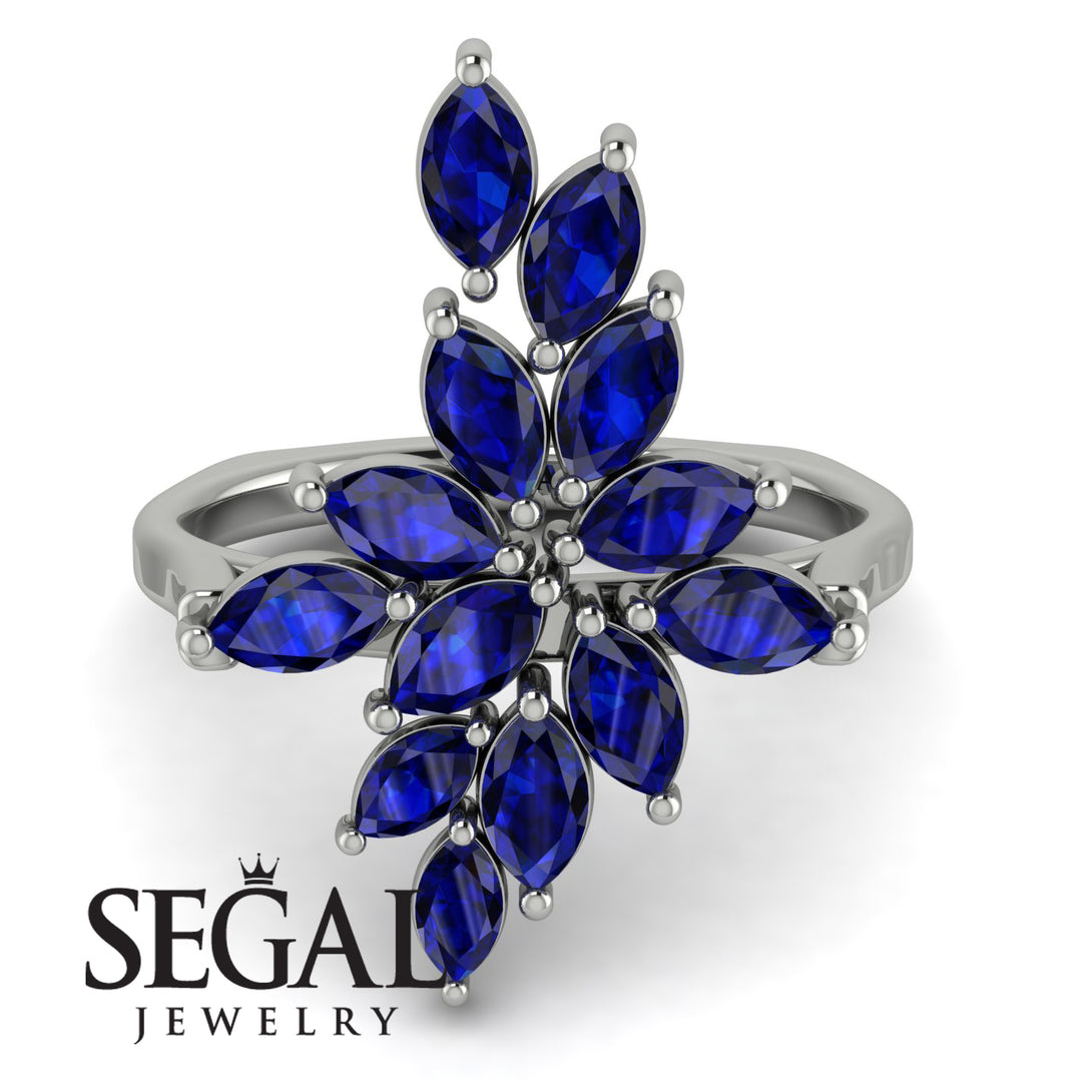 Marquise Shape Sapphire Galmorious Ring - Melanie No. 15