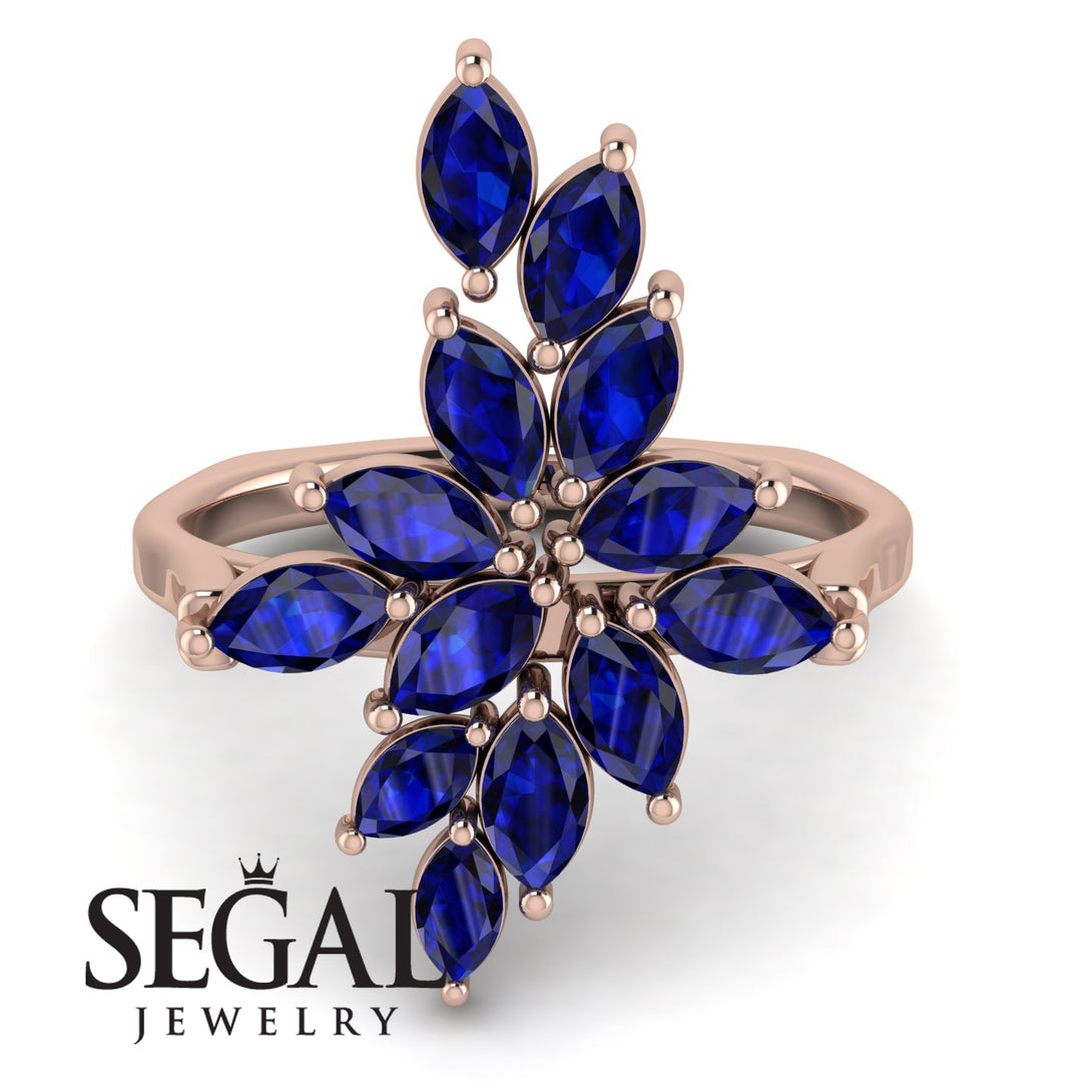 Marquise Shape Sapphire Galmorious Ring - Melanie No. 14
