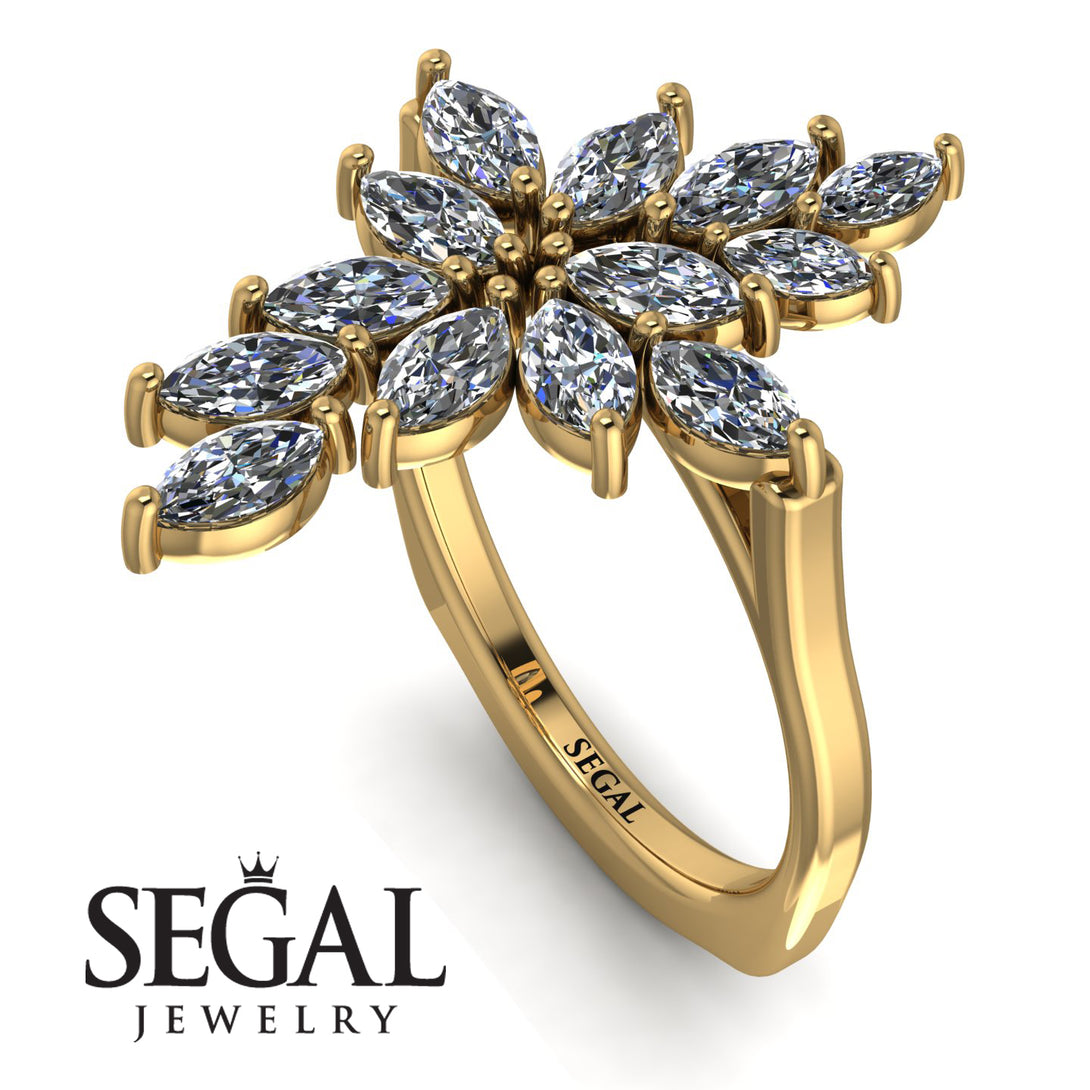 Marquise Shape Diamond Galmorious Ring - Melanie No. 1