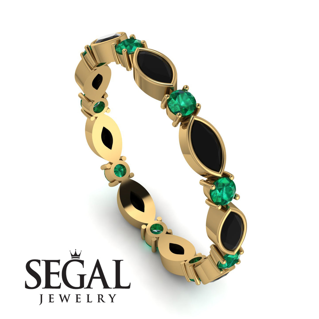 Marquise Black Diamond Eternity Band - Cecilia No. 22