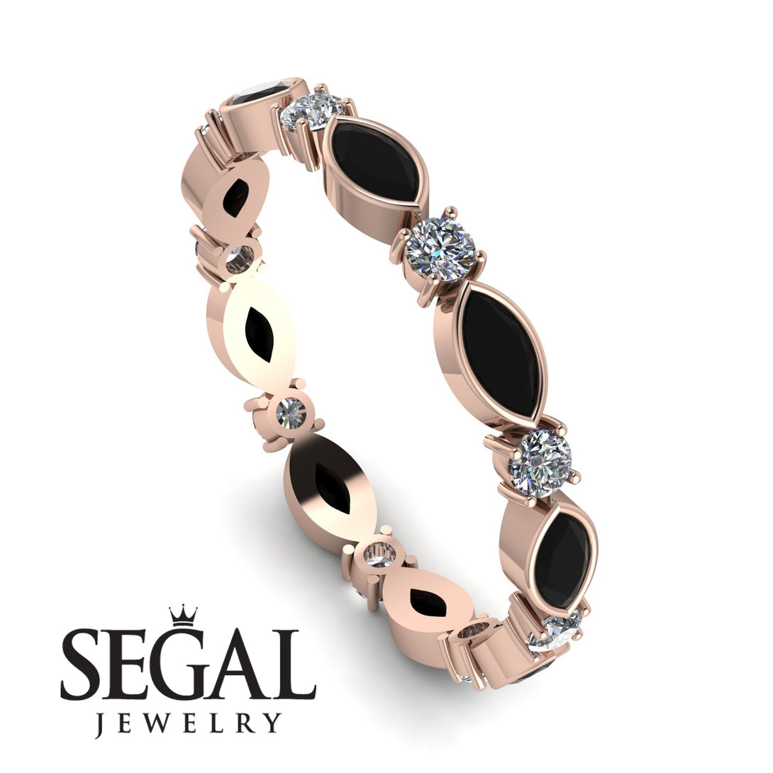 Marquise Black Diamond Eternity Band - Cecilia No. 8