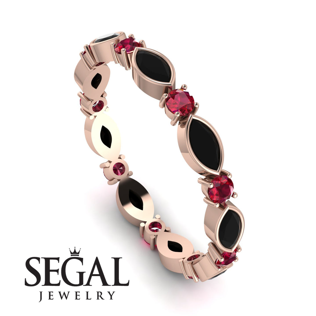 Marquise Black Diamond Eternity Band - Cecilia No. 53