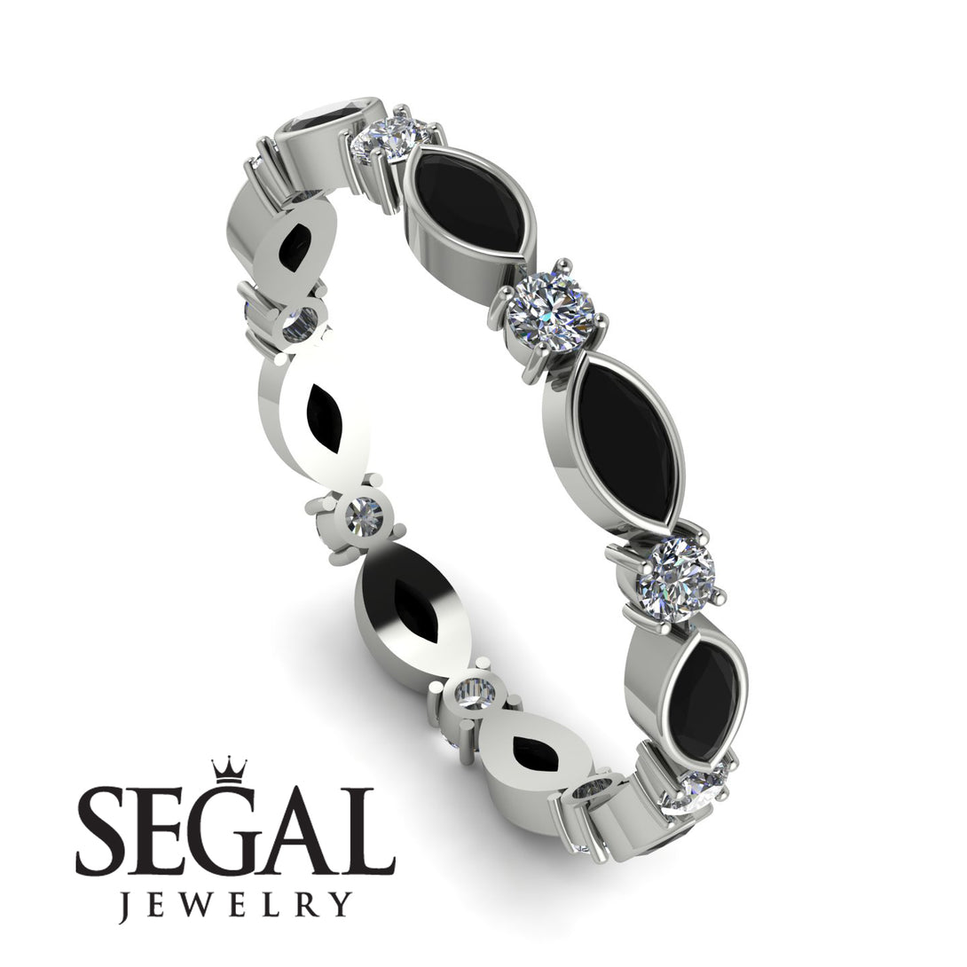 Marquise Black Diamond Eternity Band - Cecilia No. 9
