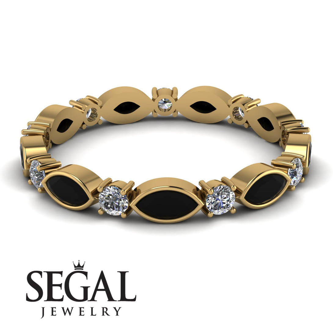 Marquise Black Diamond Eternity Band - Cecilia No. 7