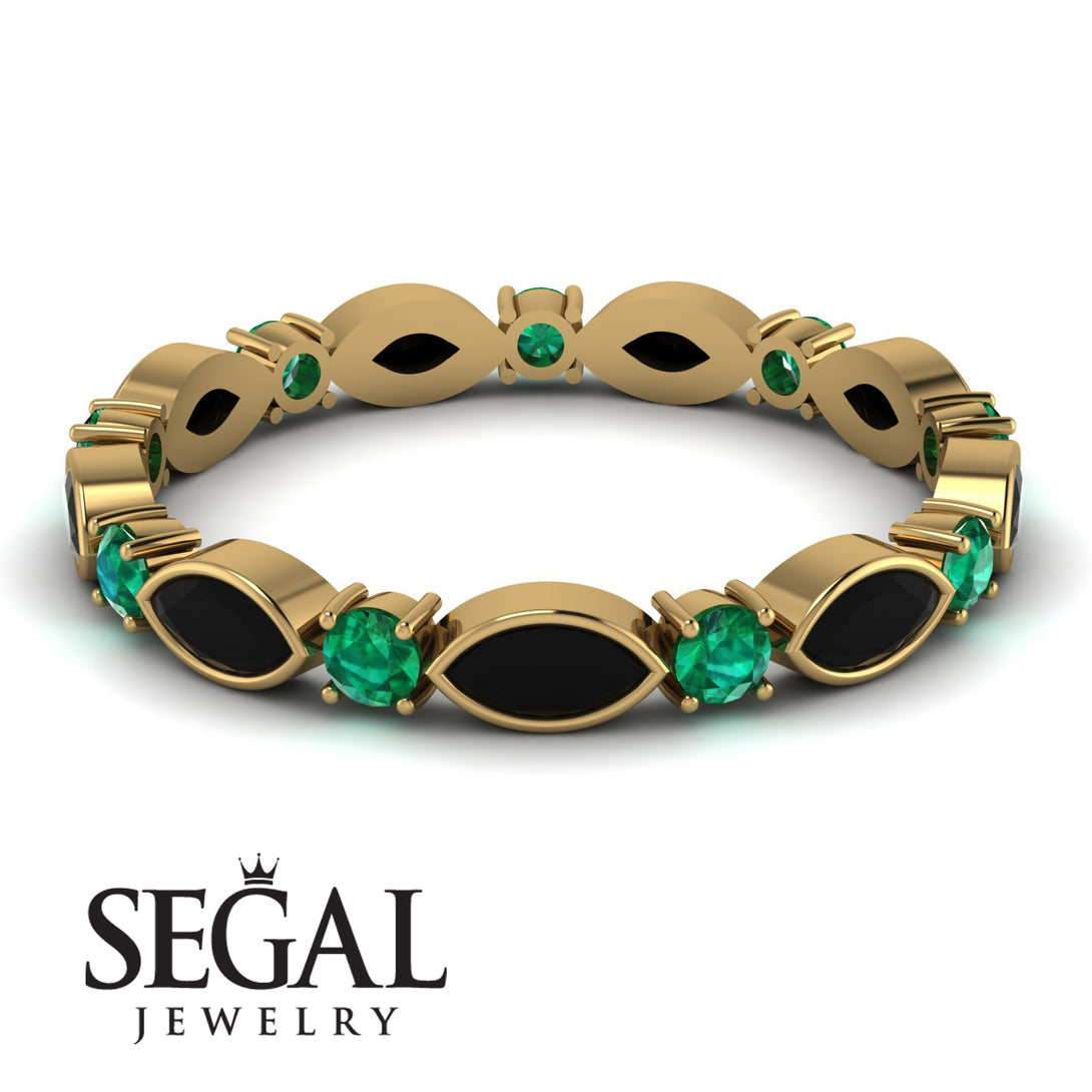 Marquise Black Diamond Eternity Band - Cecilia No. 22