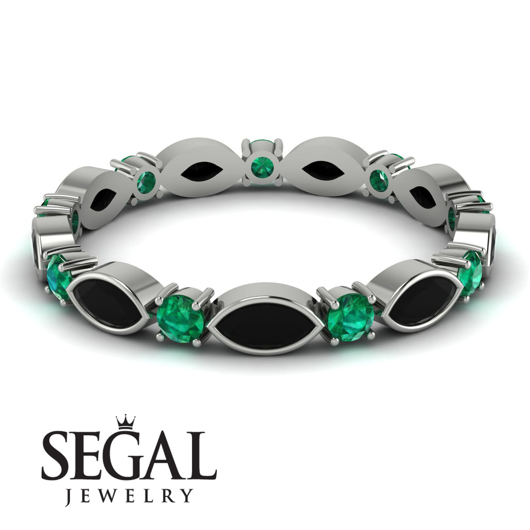 Marquise Black Diamond Eternity Band - Cecilia No. 24