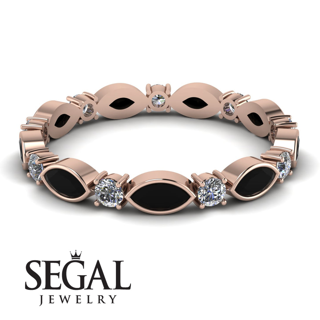Marquise Black Diamond Eternity Band - Cecilia No. 8