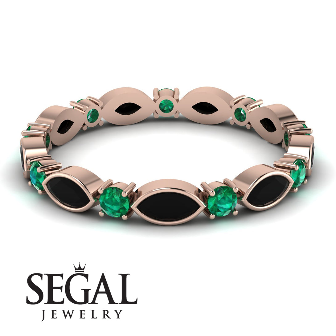 Marquise Black Diamond Eternity Band - Cecilia No. 23