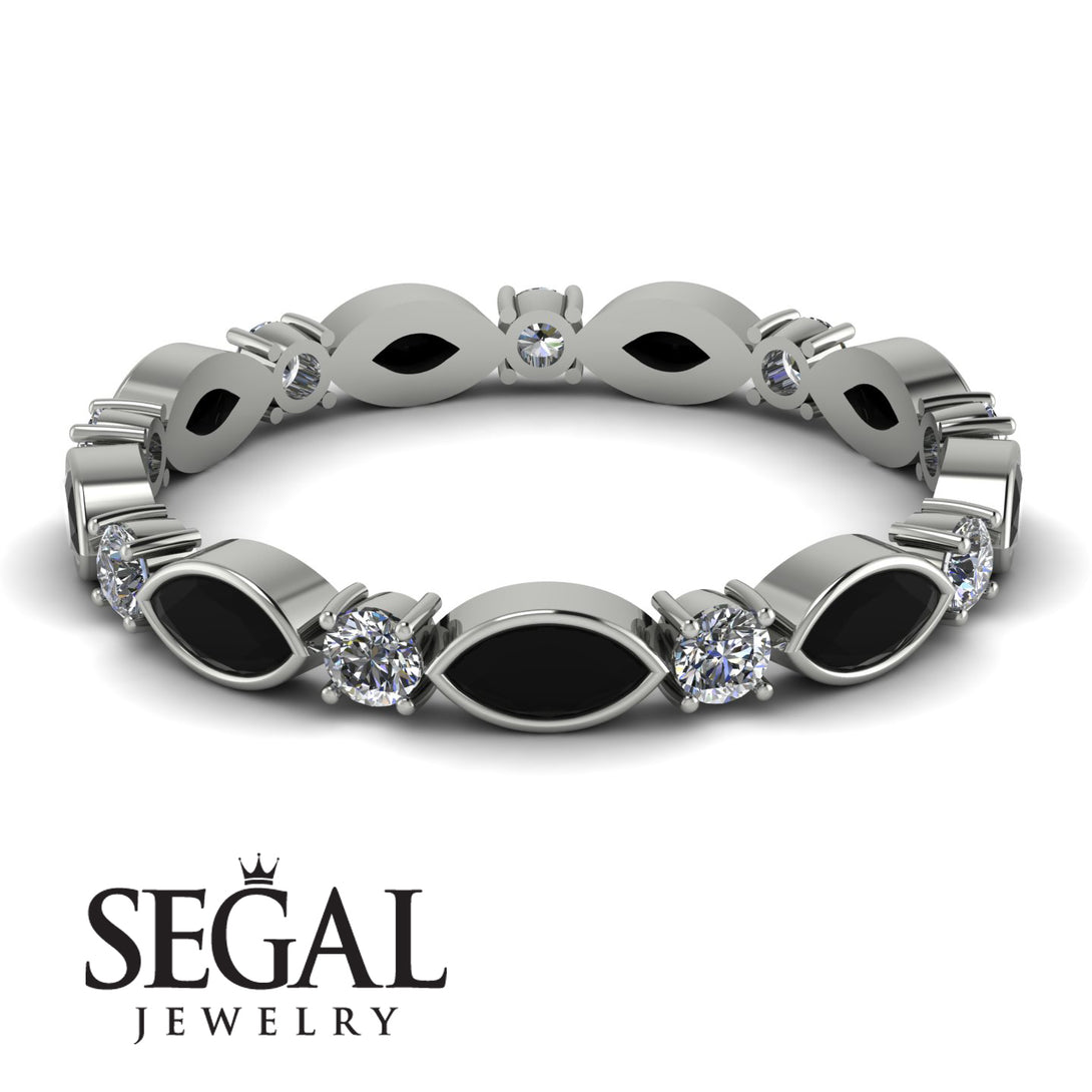 Marquise Black Diamond Eternity Band - Cecilia No. 9