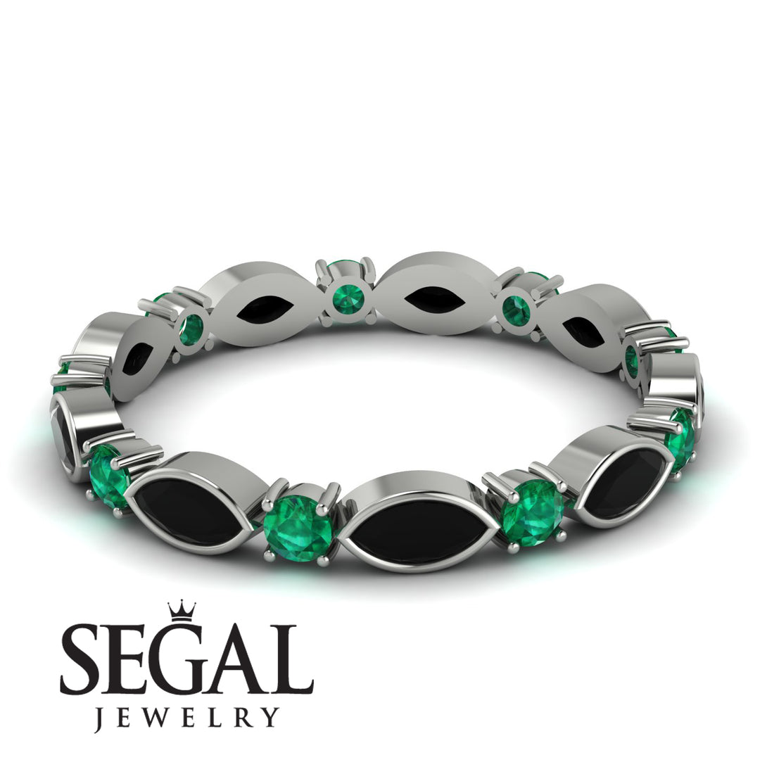Marquise Black Diamond Eternity Band - Cecilia No. 24