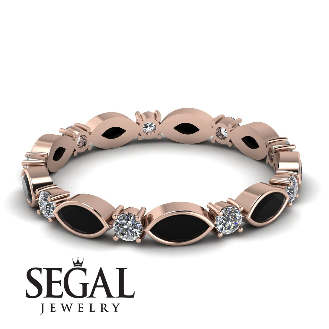 Marquise Black Diamond Eternity Band - Cecilia No. 8