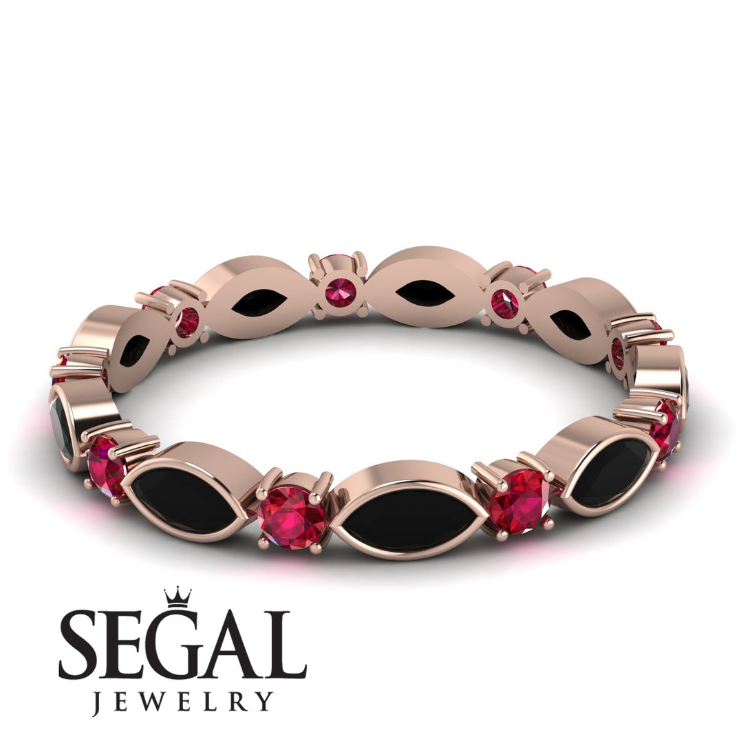 Marquise Black Diamond Eternity Band - Cecilia No. 53