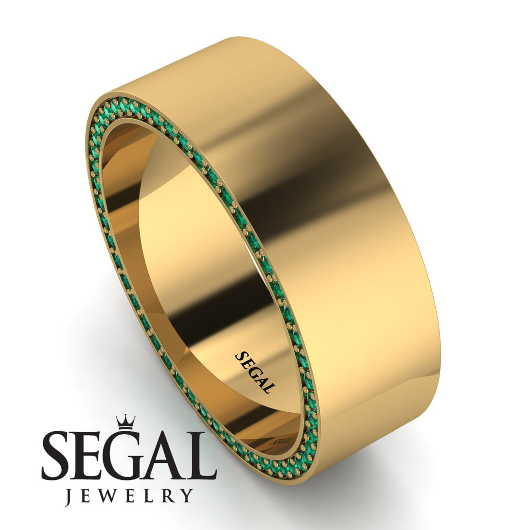 Massive Emerald Eternity Wedding Band - Liam No. 4