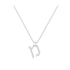 Mem - Hebrew Alef-Bet letter diamond Necklace - Mem letter