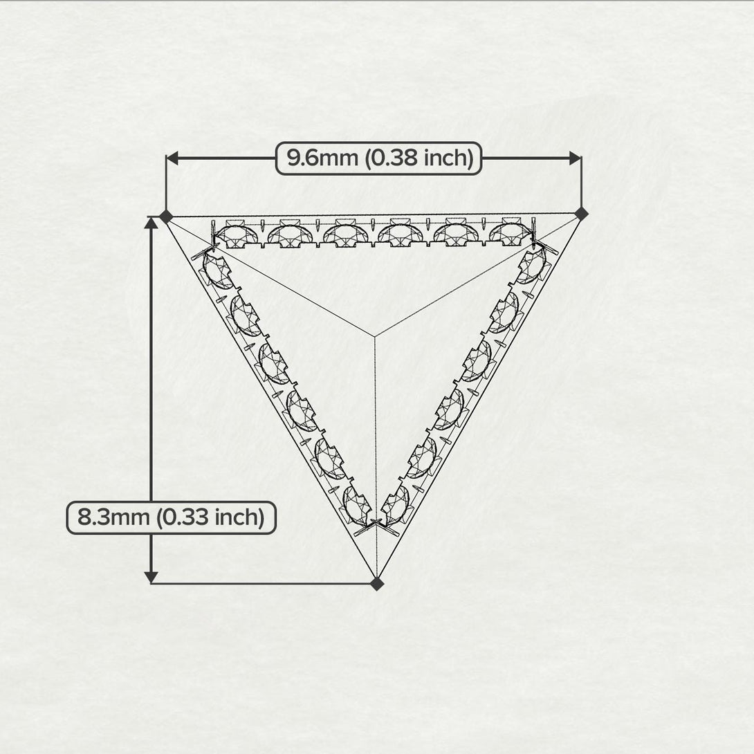 Triangle Black Diamond Earrings Geometrical - Milan No. 8