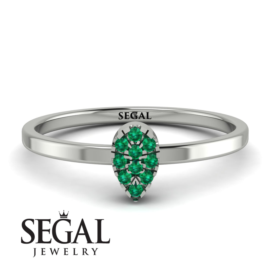 Minimalist Pear Emerald Ring - Genesis No. 6