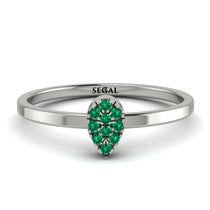 Minimalist Pear Emerald Ring - Genesis No. 6 image 1