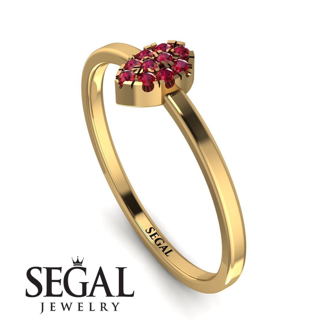 Minimalist Pear Ruby Ring - Genesis No. 10