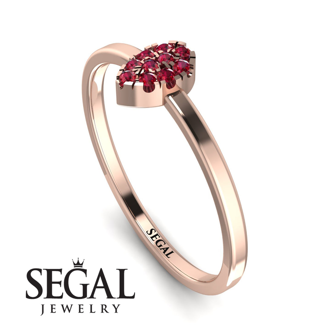 Minimalist Pear Ruby Ring - Genesis No. 11