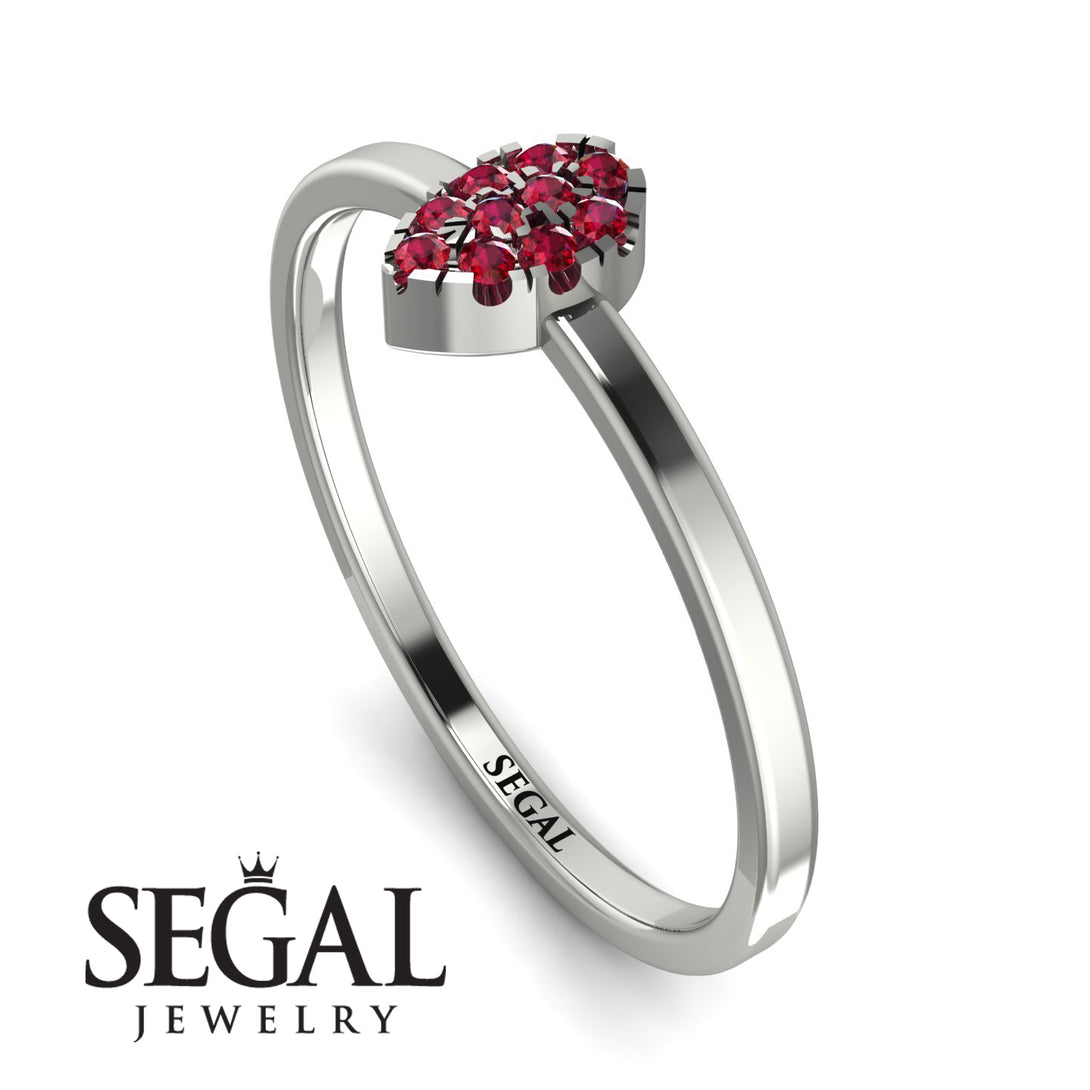 Minimalist Pear Ruby Ring - Genesis No. 12