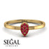Minimalist Pear Ruby Ring - Genesis No. 10