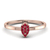 Minimalist Pear Ruby Ring - Genesis No. 11